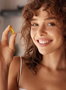 Girl holding medicine