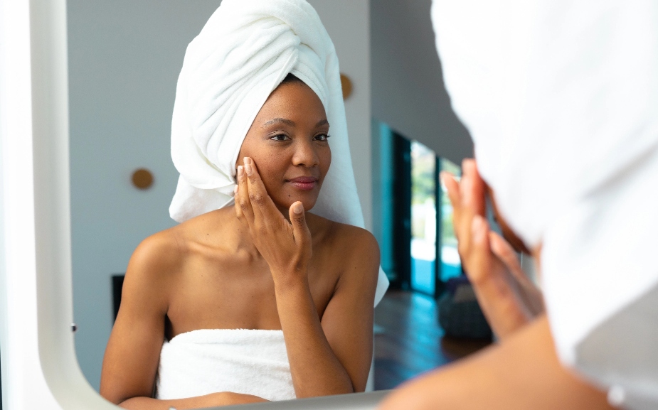 Woman makeup morning