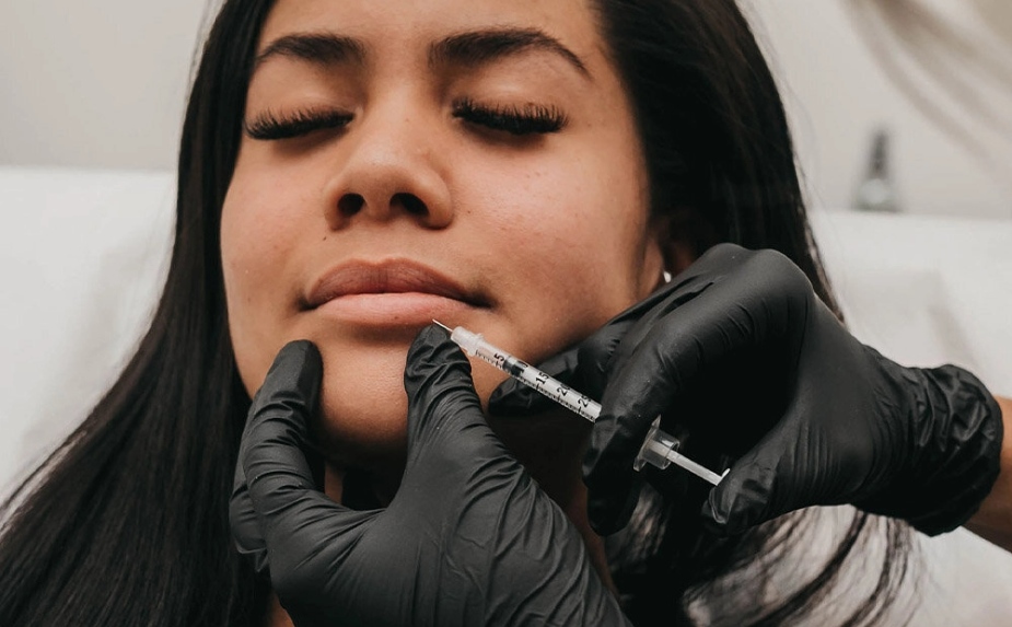 Woman dermal filler treatment