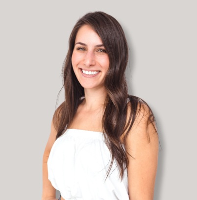 Woman long hair white dress