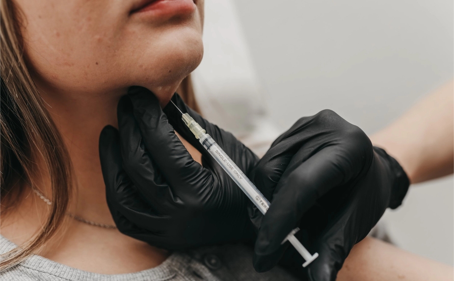 Woman needle clinic
