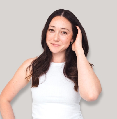 Young woman white shirt long hair
